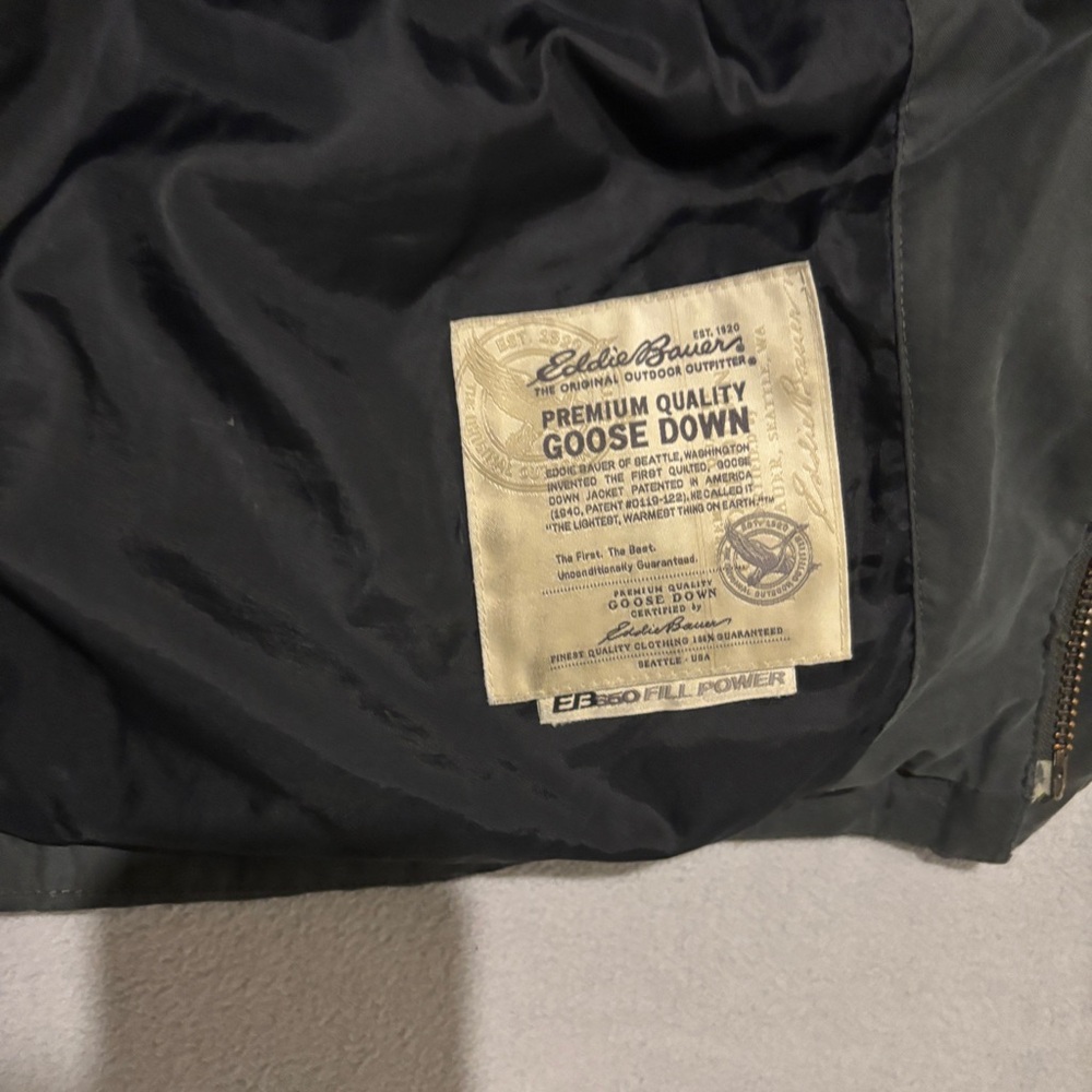 Eddie Bauer EB650 Puffers Jacket Size Large Gray Goose Down Outdoor Fall Winter - Picture 4 of 8